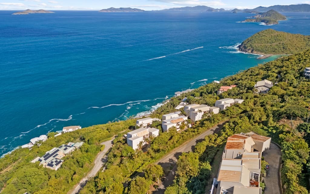 Aerial view of St. Thomas Caribbean coastline